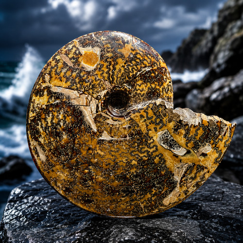 Inch iridescent ammonite - 10.5,
